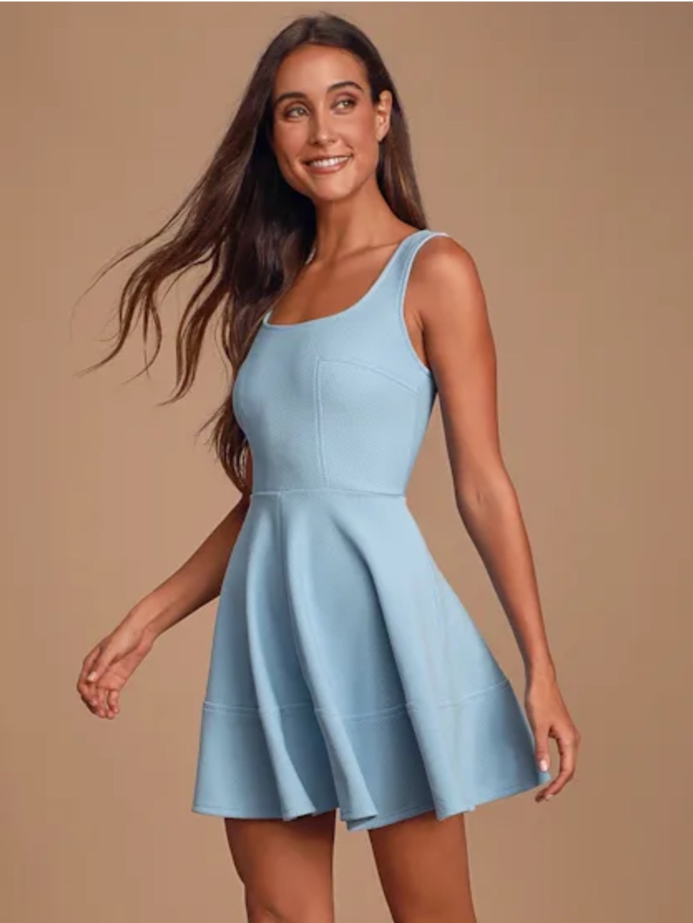 Lulus “Home Before Daylight”Periwinkle Skater Dress